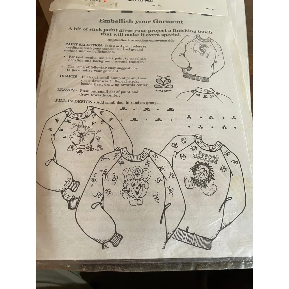 2 Daisy Kingdom Halloween Iron On Transfers Vintage 1989 Ghost Bear